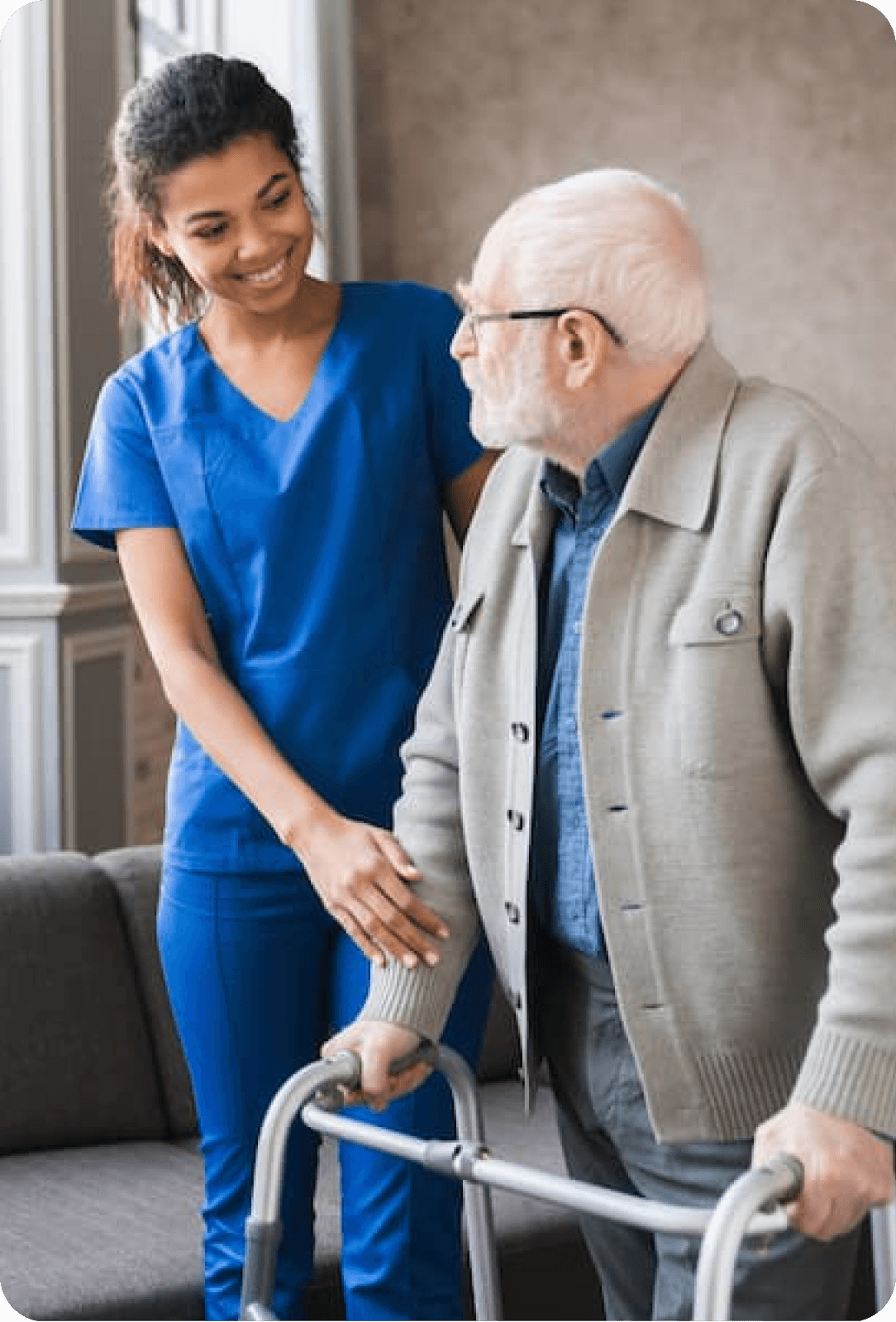 A Wise Medical caregiver supporting a client